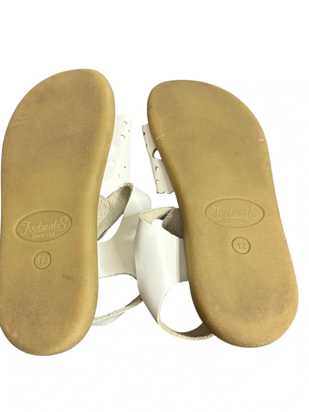 Footmates Ariel White Girls Sandal Leather Size 12 Summer.